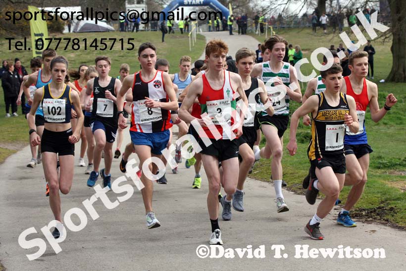 Mens and Womens under-17s 5k 2019 ERRA Road Race, Sutton Coldfield. Photo:  David T. Hewitson/Sports for All Pics